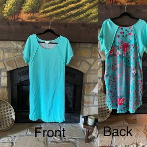 Umgee Womens Linen Blend Short Sleeve Dress-NEVER WORN